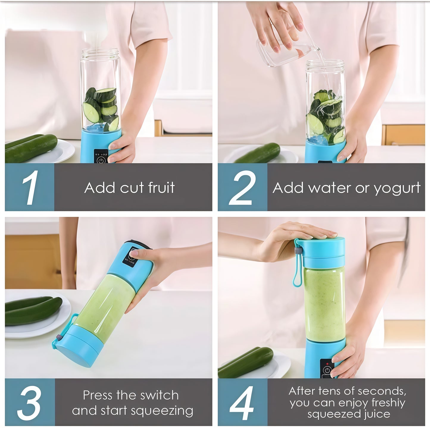 Portable USB 6-Blade Juicer Blender