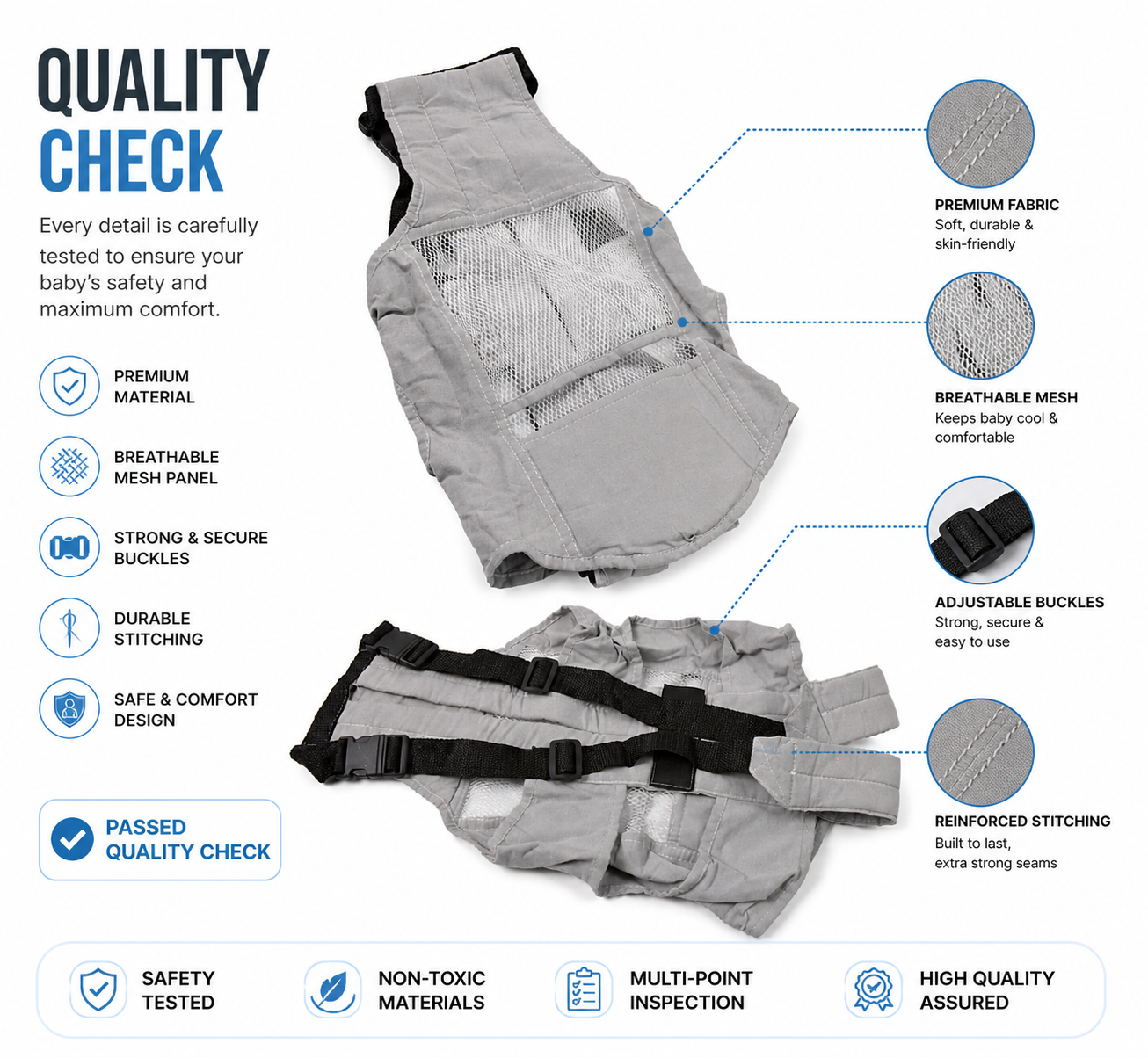 Premium Ergonomic Baby Carrier with Breathable Mesh Support
