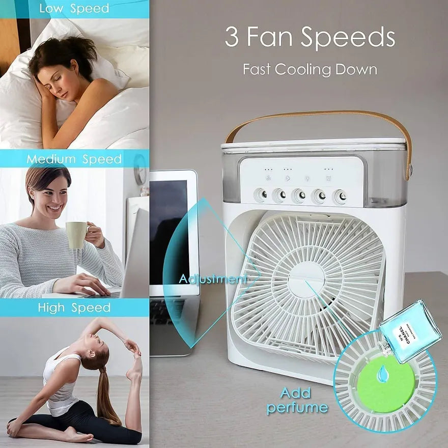 USB Rechargeable Cooling Fan with Water Mist
