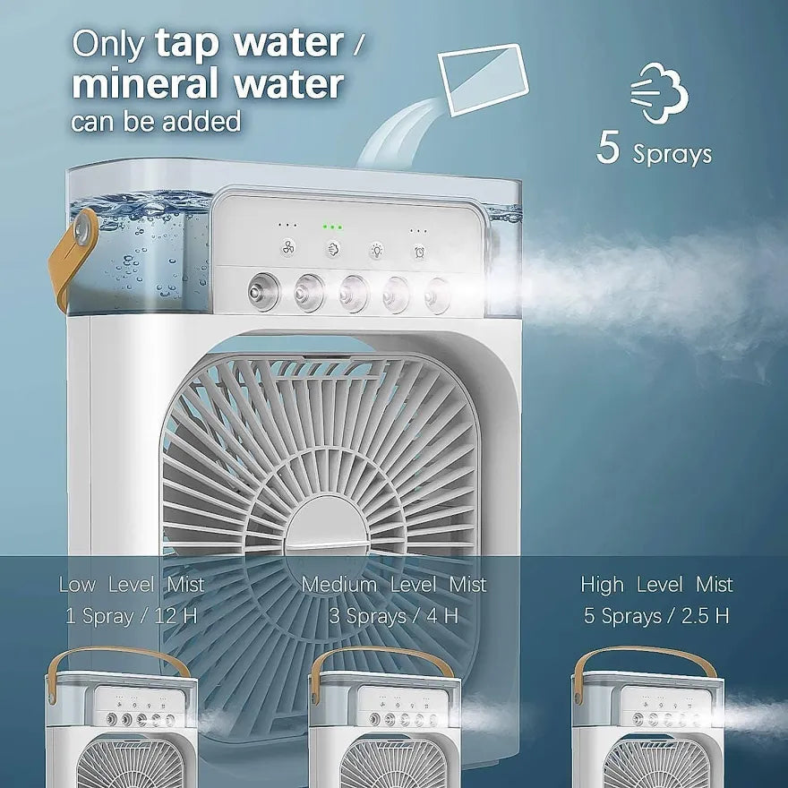 USB Rechargeable Cooling Fan with Water Mist