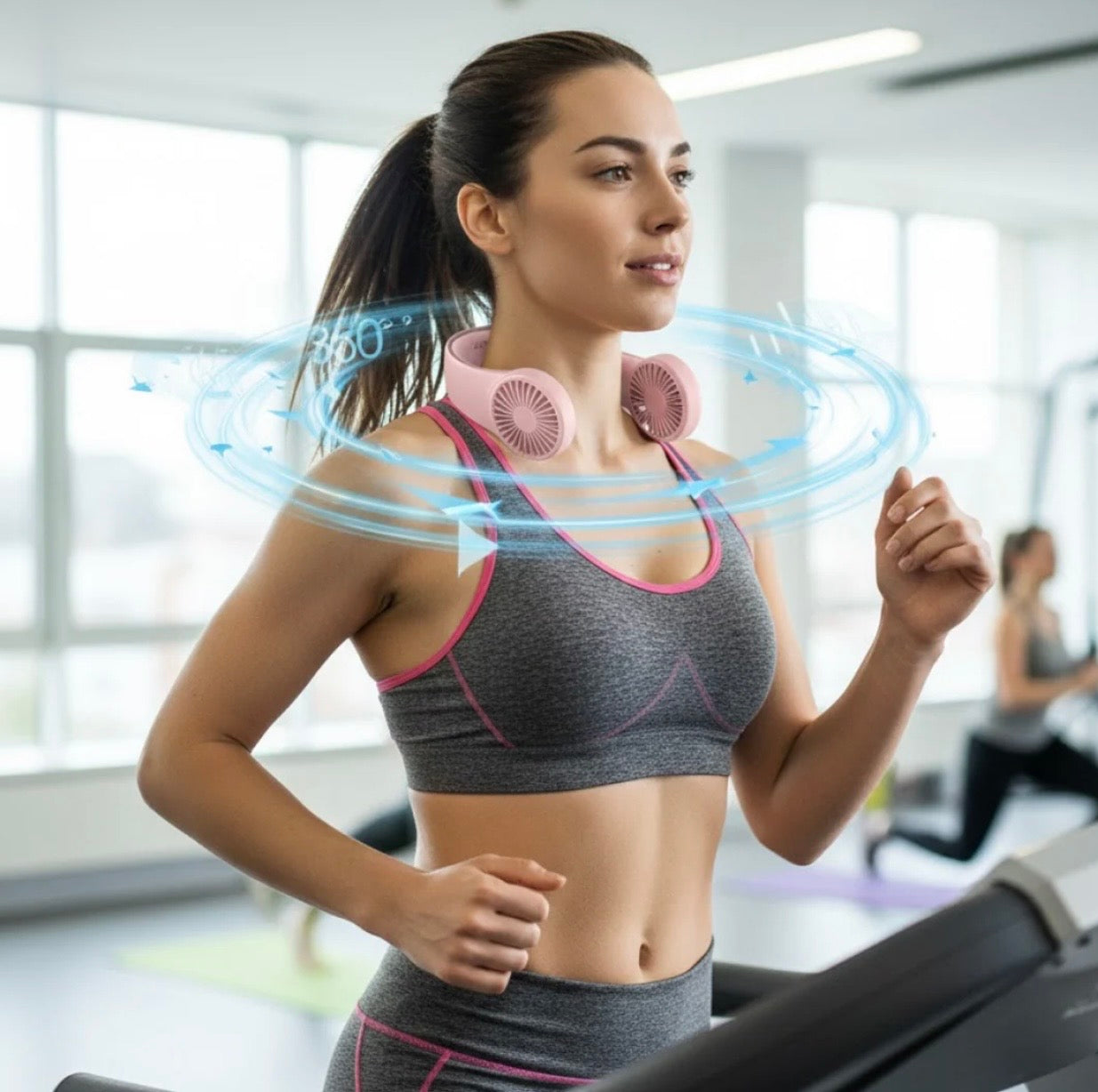 Portable Neck Fan – 360° Cooling