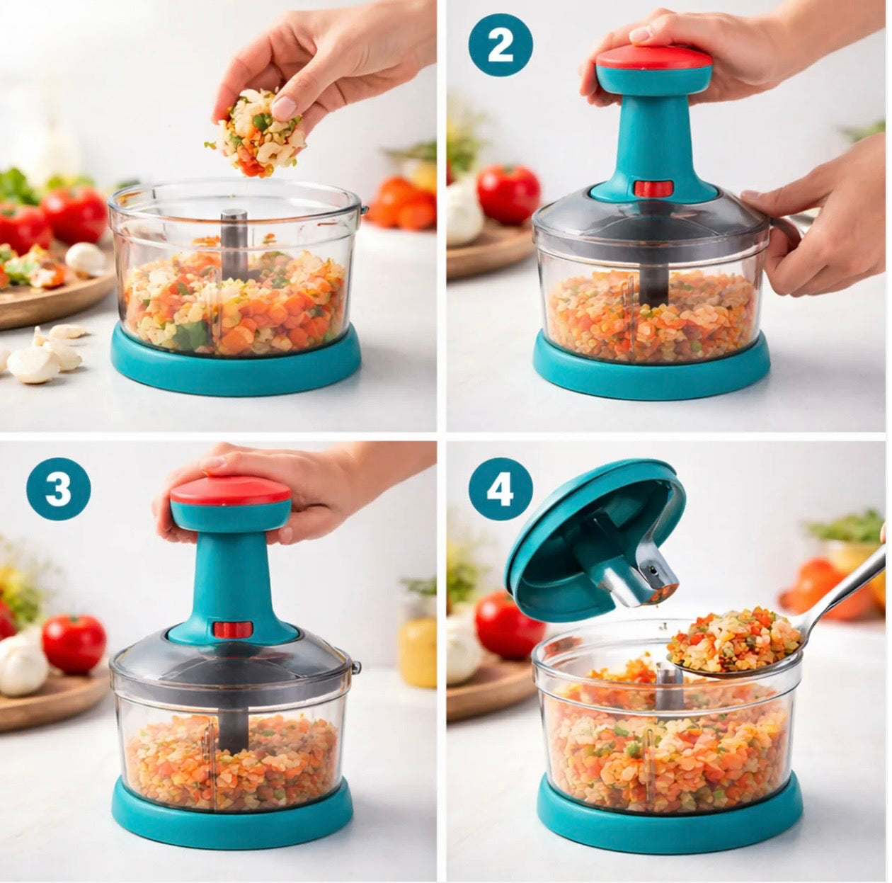 2 Cup Manual Push Food Chopper Pro